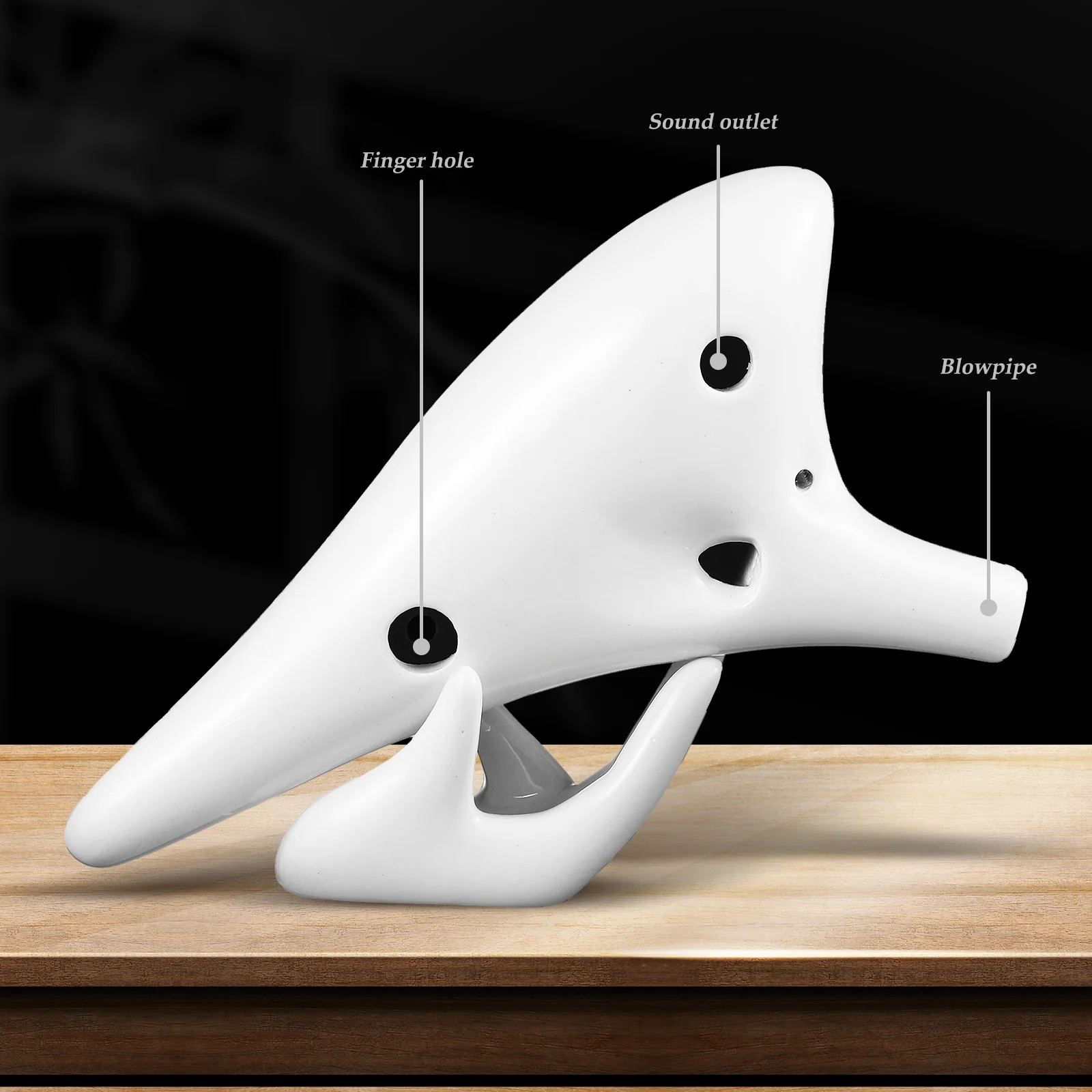 

Alto C 12 Hole Ceramic Ocarina Practice Instrument Decorative Daisy Pattern Ergonomic Design Easy to Play Musical Gift