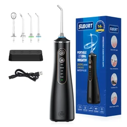 SUBORT Oral Dental Irrigator USB Rechargeable Water Flosser Portable Dental Water Jet 260ML Water Tank Waterproof Teeth Cleaner