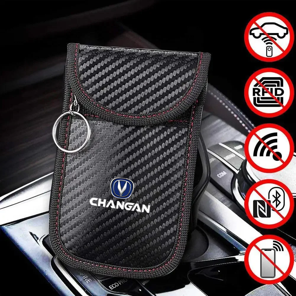 Car Key Signal Blocker Case Faraday Cage Fob Pouch Keyless RFID Blocking Bag for Changan CS75 CS35 Plus CS95 RAETON