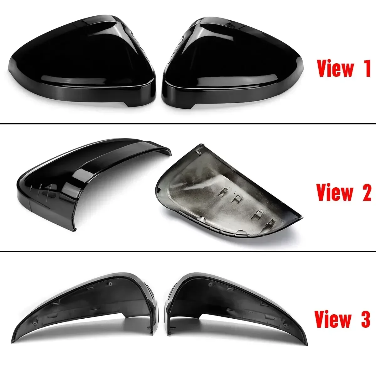 Black Chrome Mirror Cover Rearview Side Mirror Cap For Audi A4 B9 S4 A5 S5 RS5 2016 2017 2018 2019 2020 2021 2000