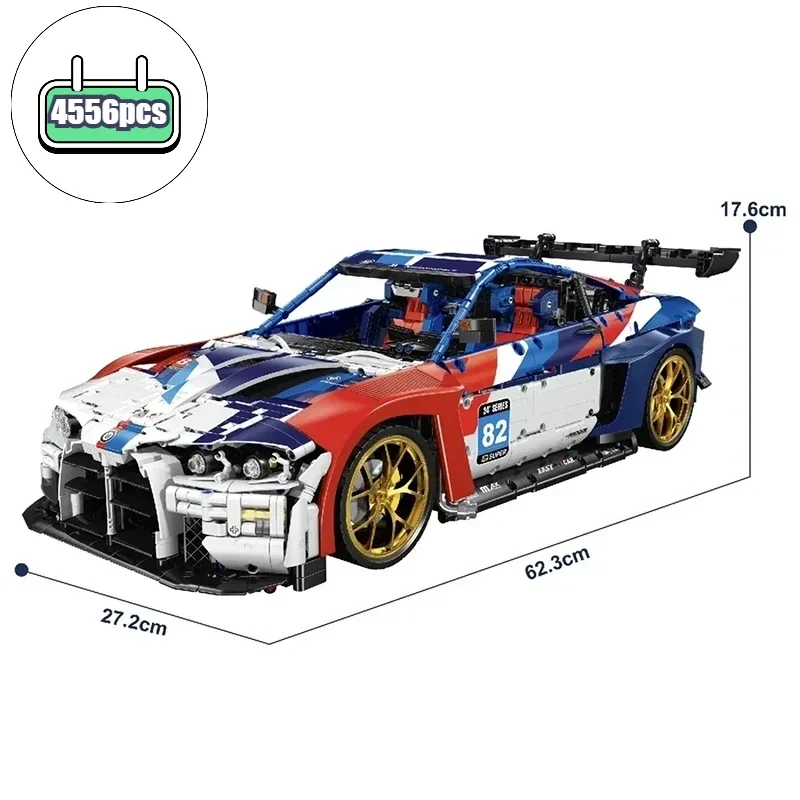In Stock Technical 4556pcs Super Racing Sports Car M4 Building Blocks Model Set Moc Assembly Bricks Vehicle Kid Adult Toys Gifts