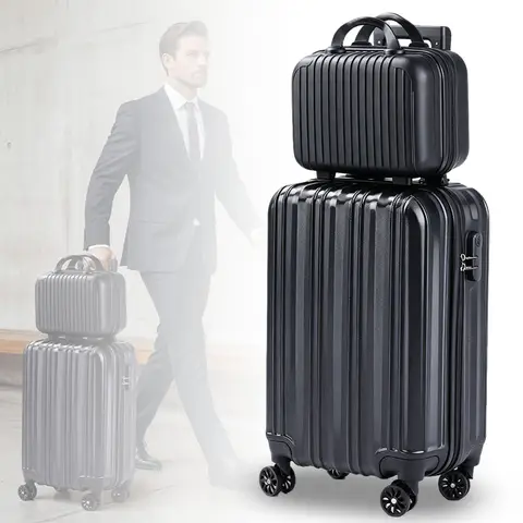 2 Piece Hardside Luggage Set - 20 Inch Carry On Suitcase with TSA Lock, USB Port & Silent Spinner Wheels, Lightweight PC+ABS Travel Luggage for Business Trip