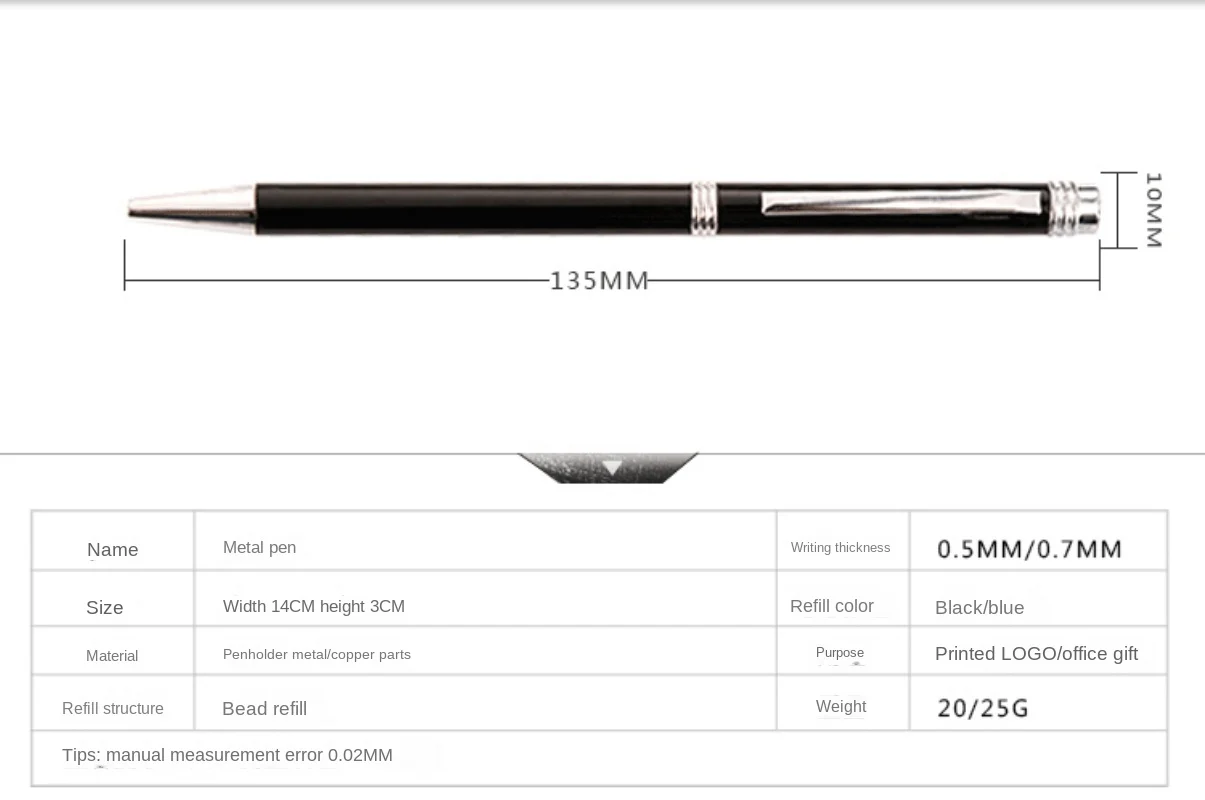 Caneta esferográfica escritório cultural precioso esferográfica negócio criativo caneta de água metal assinatura presente caneta