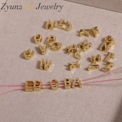 26PCS, Alphabet Beads 26 Letters From A to Z 1.8mm Hole Fit 1mm/1.5mm Chain Gold Color Charms Jewelry