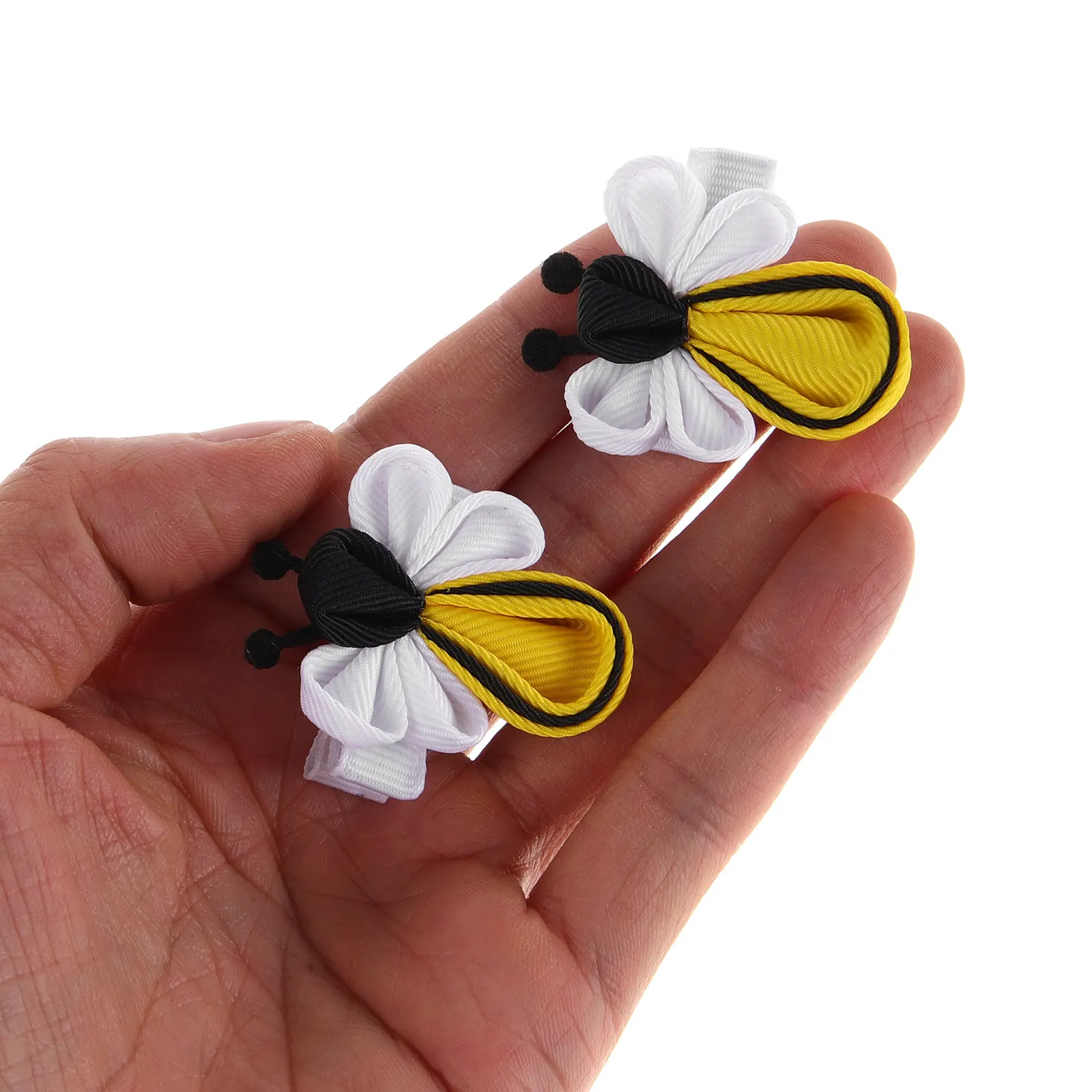 

2Pcs Charming Bee Hair Clips for Girls Resistant to Deformation Cloth Headbands Small Hair Barrettes Women Decorative