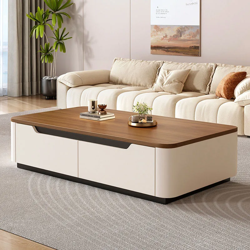 Drawers Storage Coffee Table Decoration Modern Wood Aesthetic Designer Side Table Clear Living Room Meubles Salon Furniture