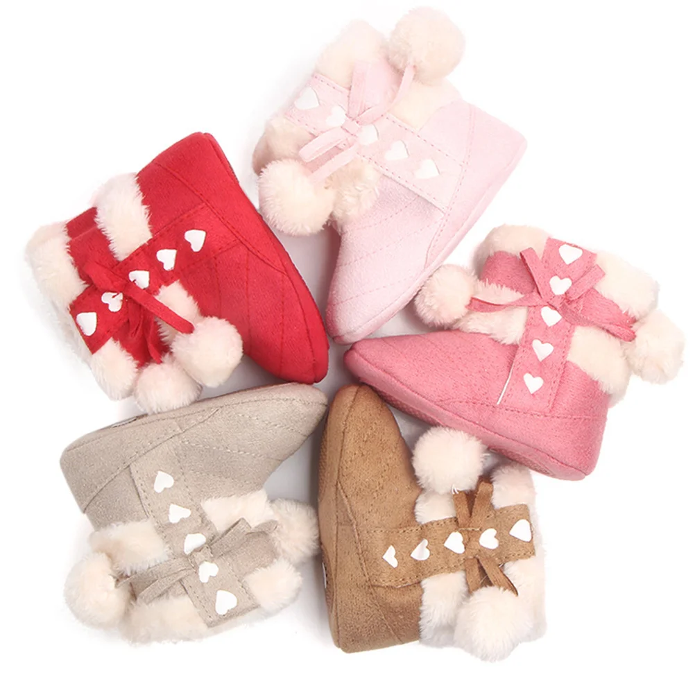 

Christmas Boots for Girls Toddler Shoes Prewalkers Baby Winter Coffee Cotton Snow Toddlers