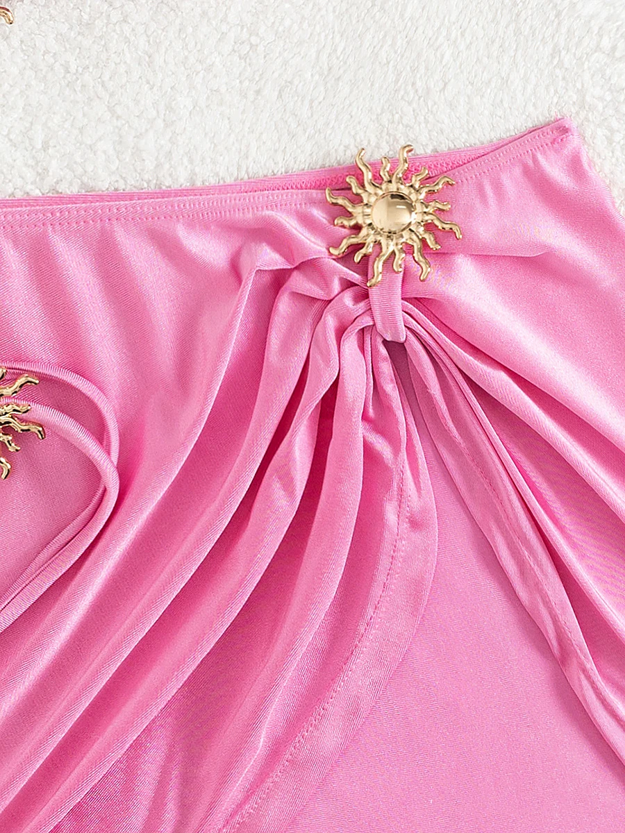 3 قطعة مع تنورة الرسن Strappy بيكيني النساء ملابس السباحة الإناث ثلاث قطع مجموعة البكيني الاستحمام ثوب السباحة بحر