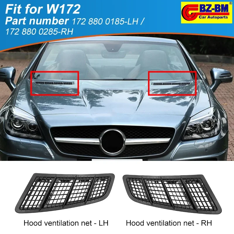 

Hood Bonnet Vent Grille Slk Slc Hood Grille Insert cover For Mercedes Benz R172 W172 1728800185 1728800285 1718800385 1718800485