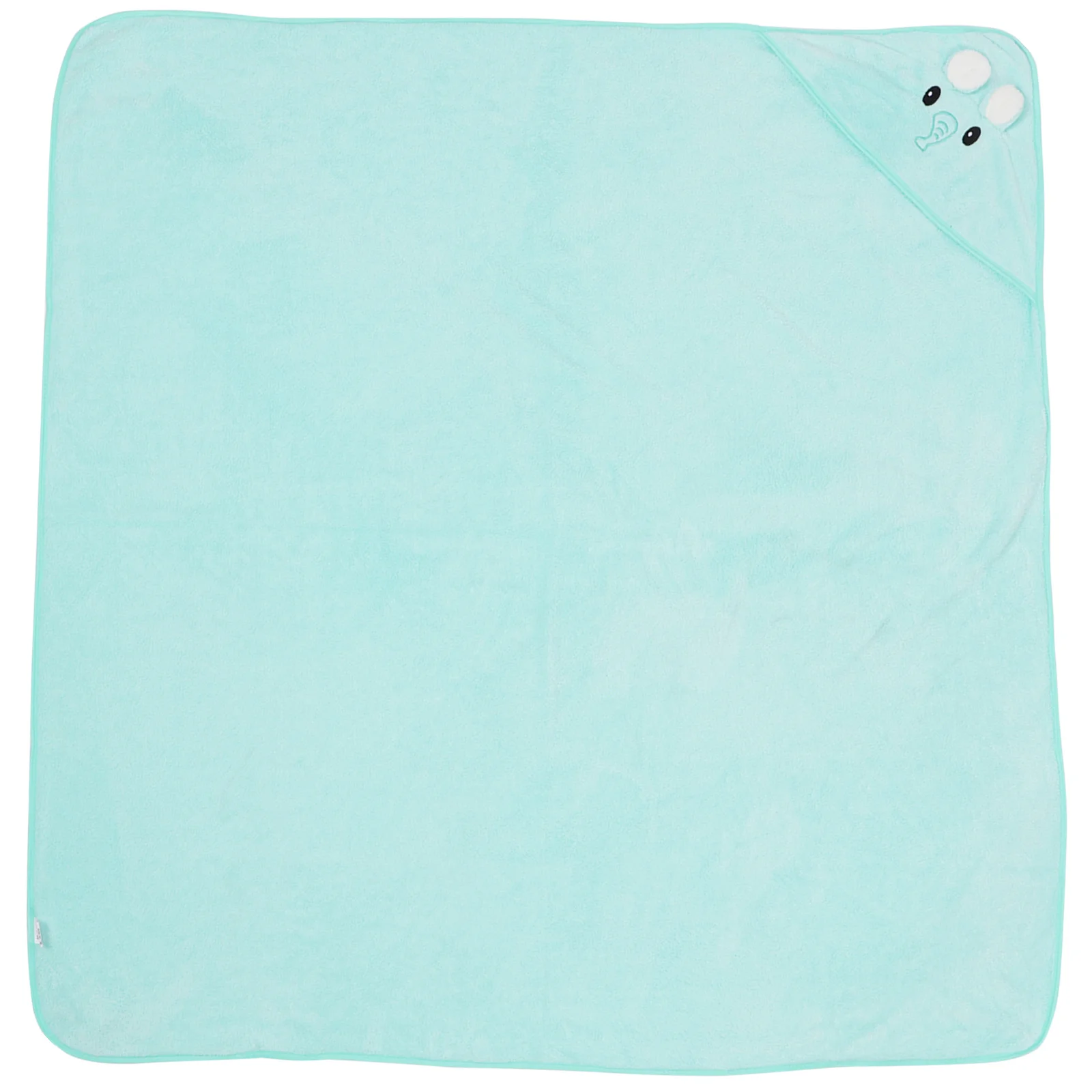 

Kids Coral Fleece Bathrobe Hooded Bath Towel Cyan Elephant Cartoon Pattern Fast Drying Skin Friendly for Children 3-12 Years