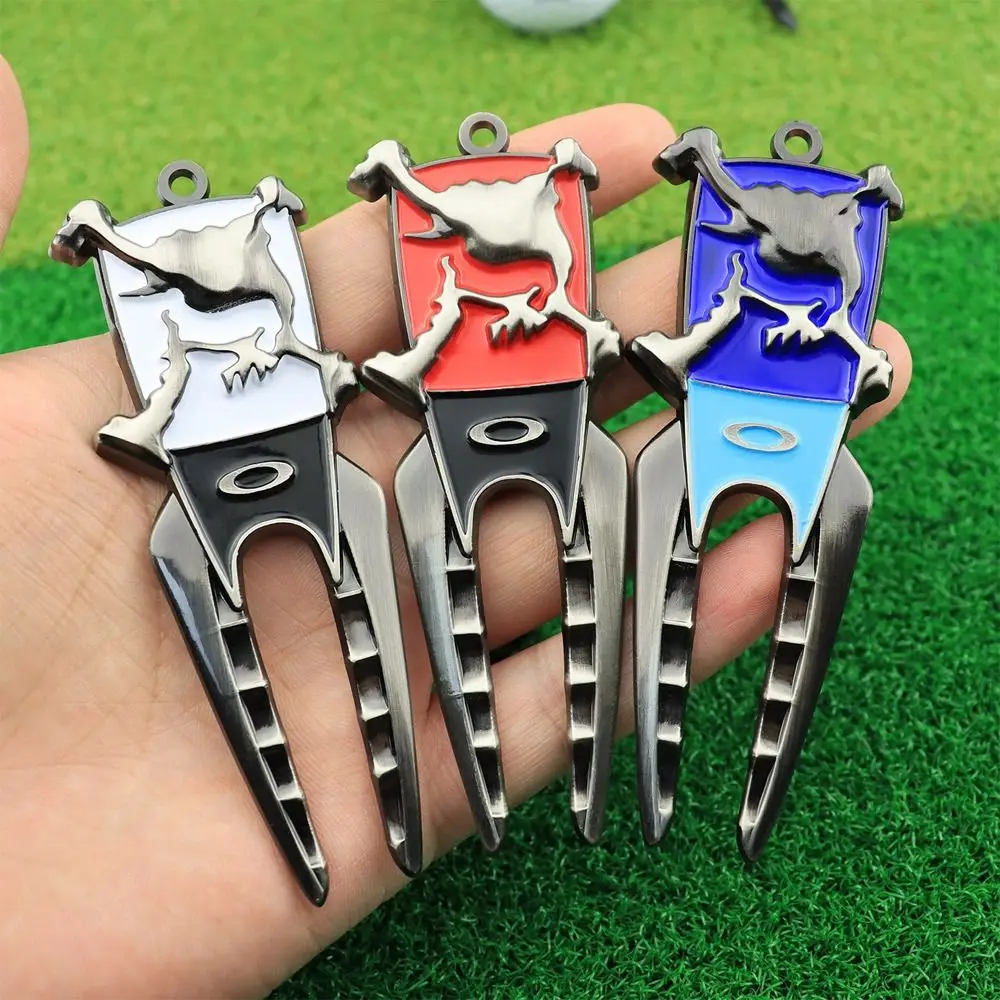 Portable Zinc Alloy Training Aids Groove Clean Lawn Maintenance Pitch Repairer Tool Golf Divot Golf Fork Prongs