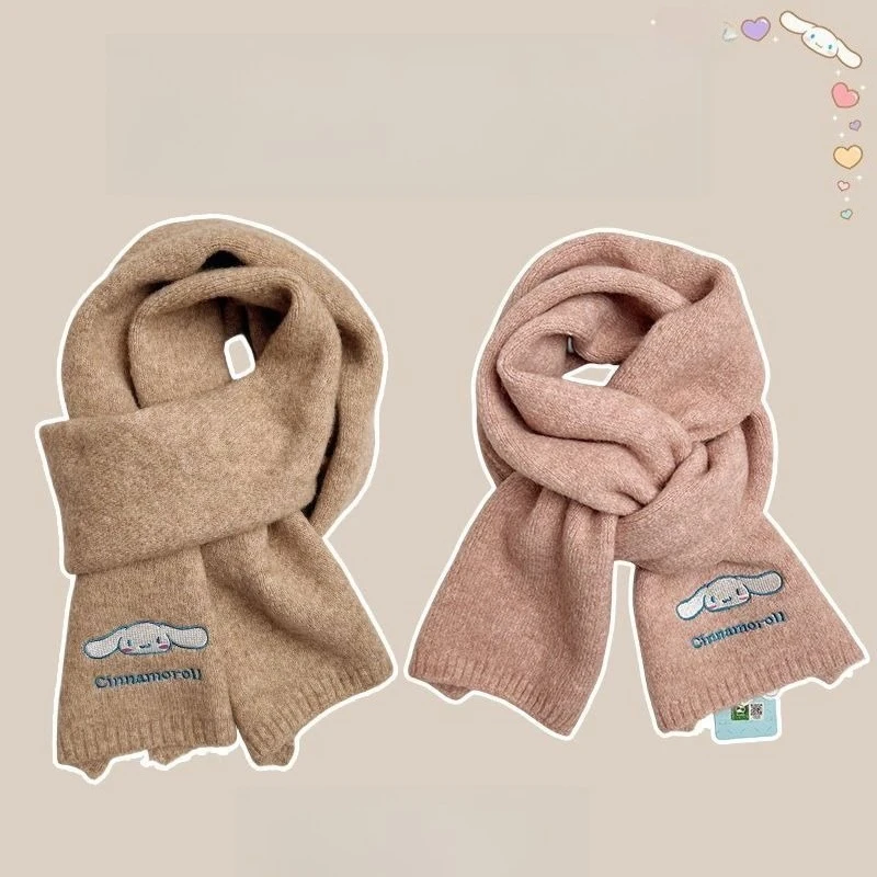 Sanrio Cinnamoroll scarf creative high-appearance-value anime cartoon print couple simple cute versatile soft warm knitted scarf