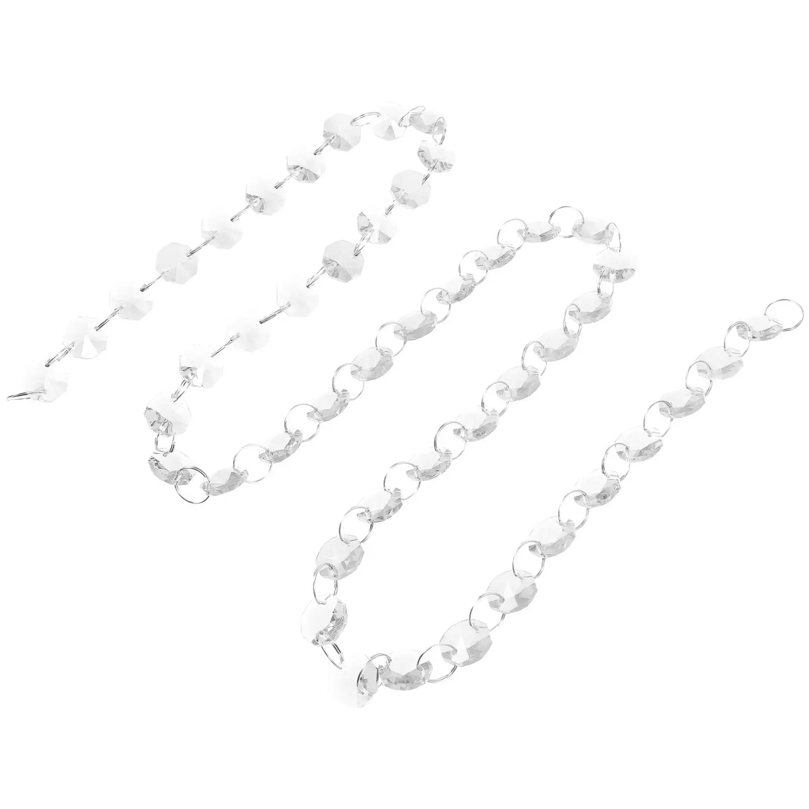 

Octagonal Bead Curtain 14mm Transparent Glass Metal Material Living Room Door Decor Garland Beads Chain Strand Chandelier