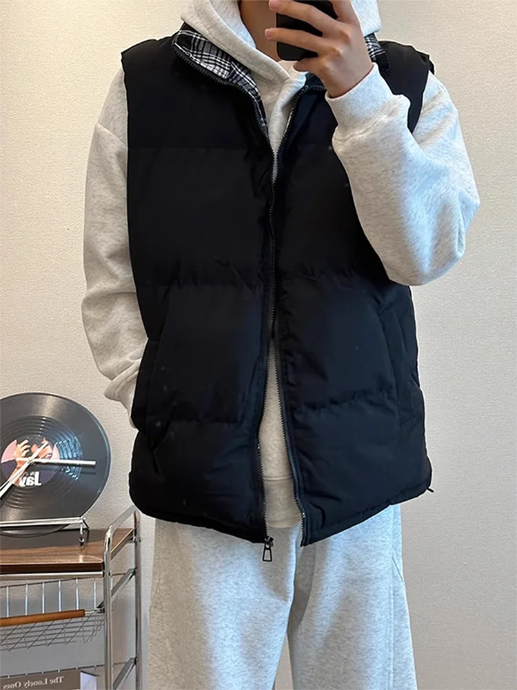 

Американский утепленный жилет в клетку с наплечниками, осенне-зимний, теплый, из высококачественного хлопка