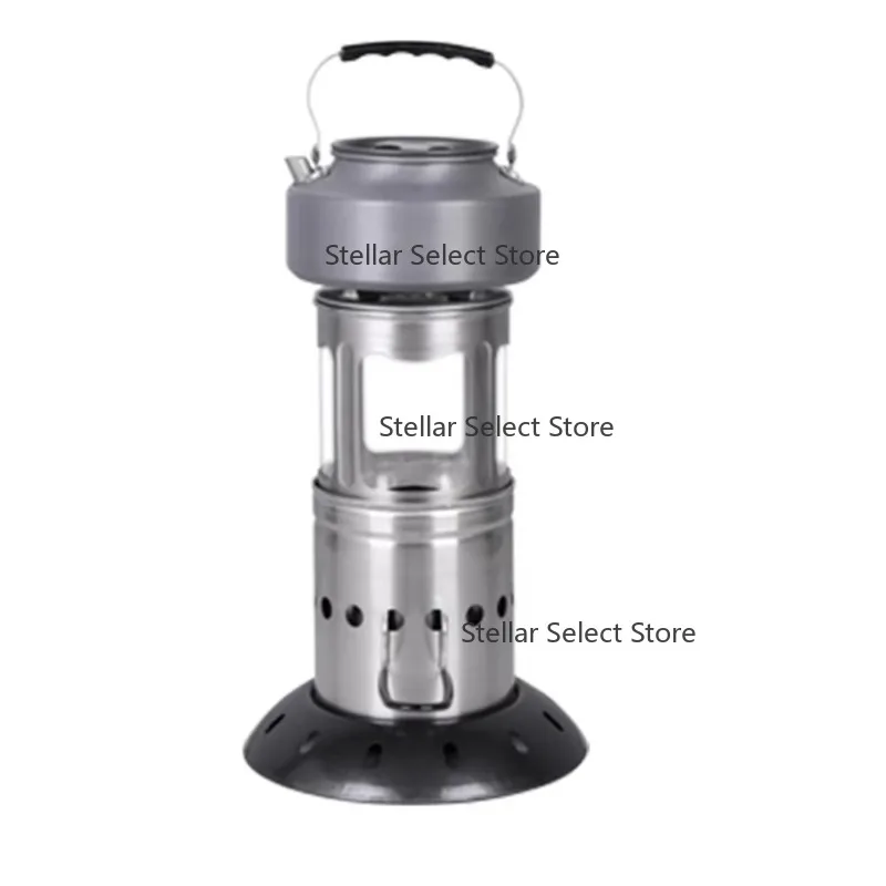 Outdoor Lantern Pellets Wok Burner With Detachable Parts Free Standing Camping Hiker Widely Use