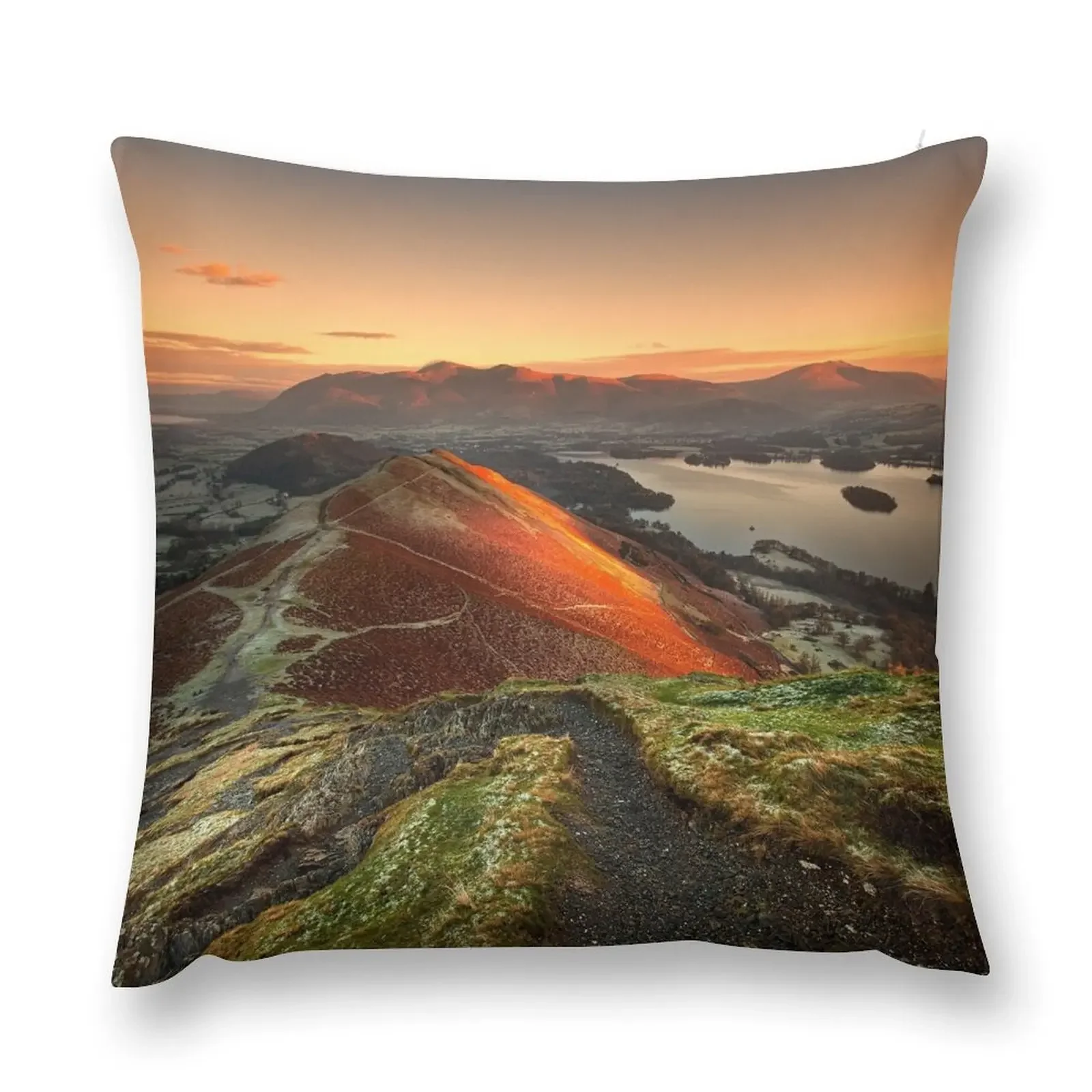 First light on Skiddaw and Catbells Throw Pillow luxury throw pillow covers Cushion Cover Luxury pillow