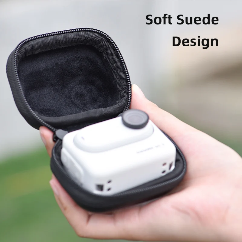 Brdrc mini aufbewahrung tasche für insta360 go 3/go 3s kleine trage tasche reise tragbare tasche mit karabiner action kamera zubehör – Detail 7