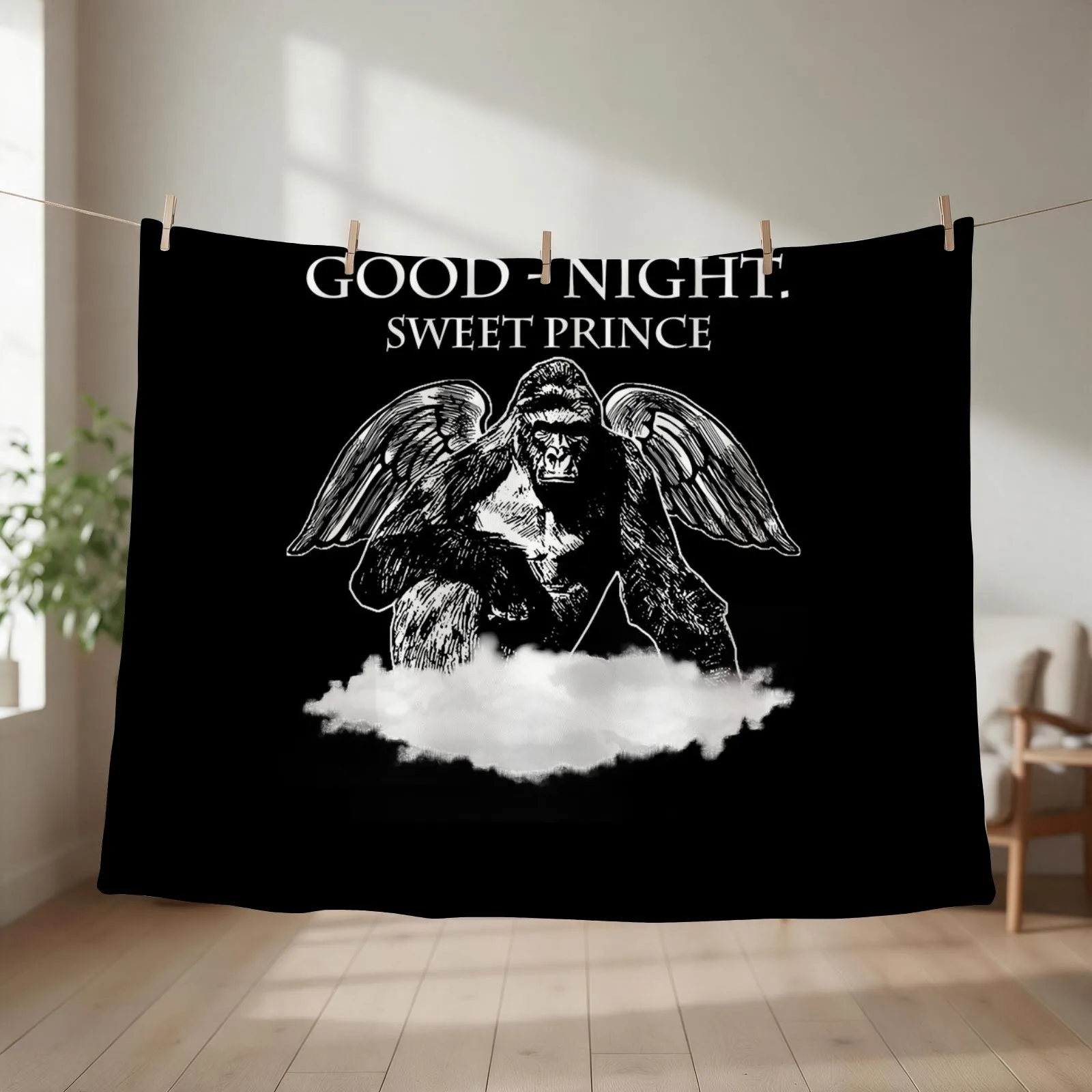 Good Night, Sweet Prince Harambe Throw Blanket couch cozy soft plush fuzzy picnic outdoor blanket