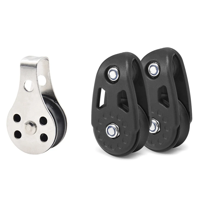 

1 Pcs 316 Stainless Steel Pulley 45Mm & 2 Pcs Kayak Slide Rail Anchor Trolley Kit Pulley Blocks Kayak Slide Rail Anchor