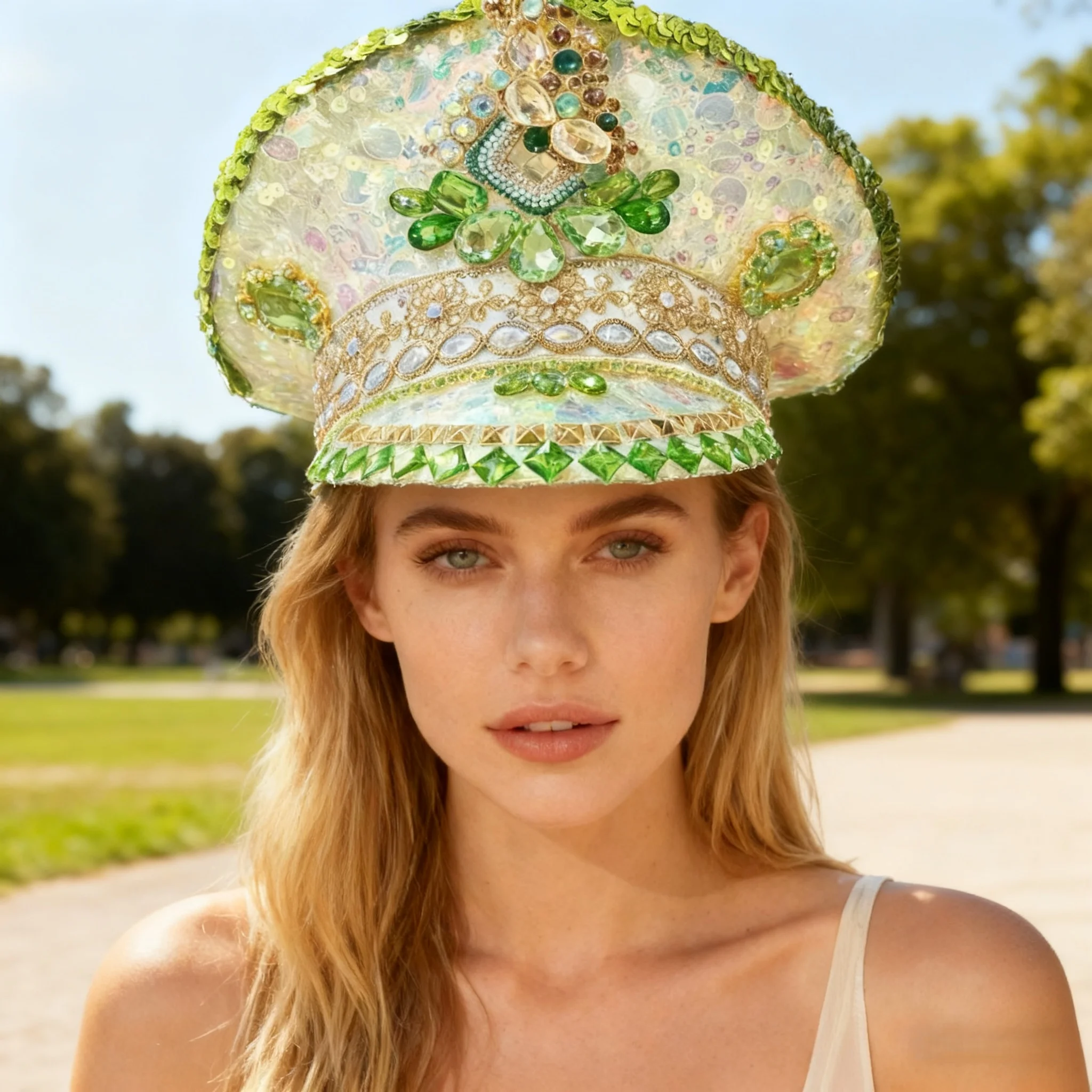 

Steampunk Captain Hat Rhinestone for Mardi Gras, Carnival, Rave Festivals Accessories ＆ Party Cap for Women & Men