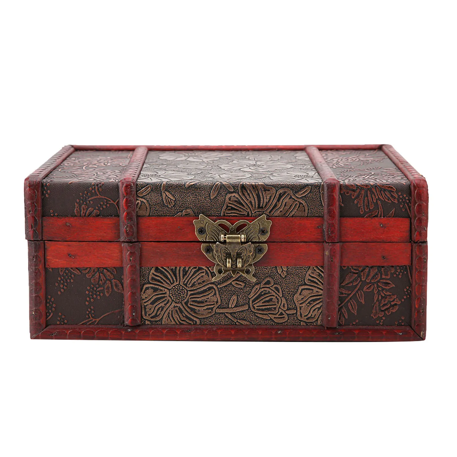 Vintage Wooden Storage Box Treasure Chest Chinese Style Small Size Book Jewelry Storage Case Organizer Desktop Decoration