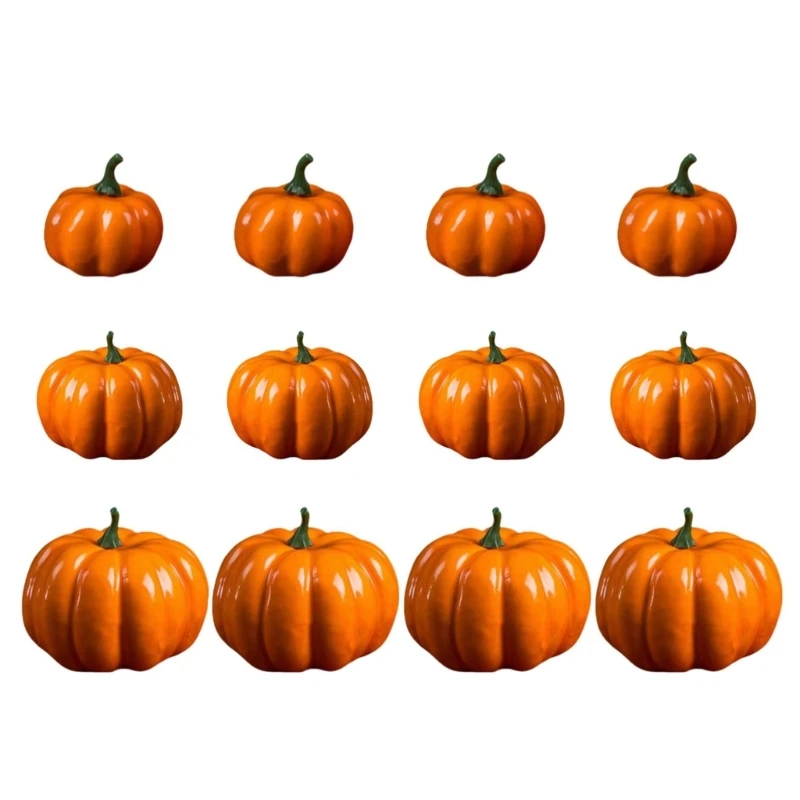 Artificial Pumpkins Kitchen Vegetable Decorations for Kitchen Display Thanksgiving Holiday Decorations Photo Props 12Pcs