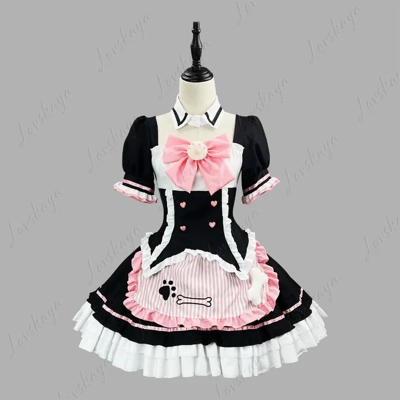 

New Lolita Cute Cat Claw Bow Tie Embroidered Maid Suit Women's Clothing