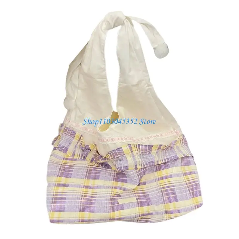 محفظة كتف شبكية عصرية ذات تفاصيل من الدانتيل ومنظمة داخلية واسعة وحقيبة يومية احترافية غير رسمية