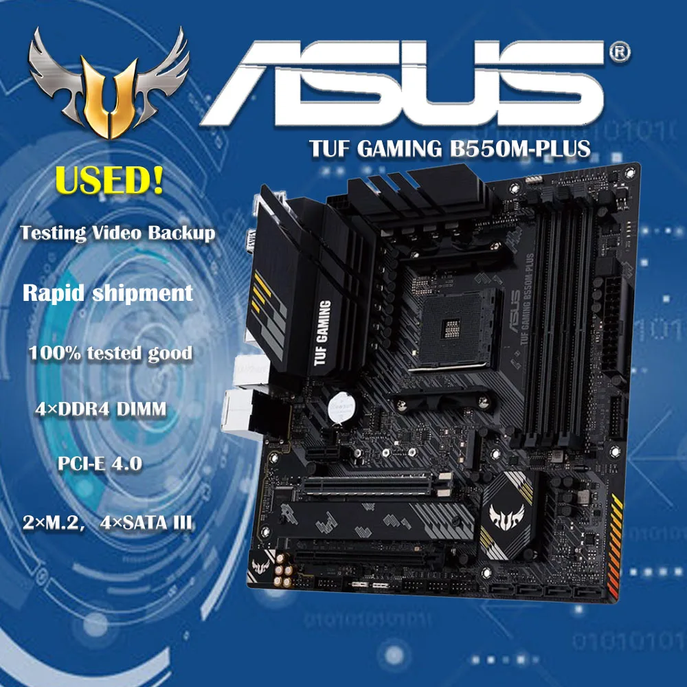 ASUS TUF GAMING B550M PLUS Motherboard Socket AM4 DDR4 For AMD B550M B550 Original Desktop Mainboard