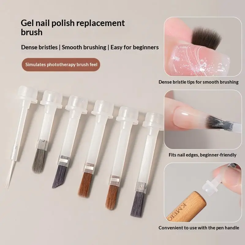 20Pcs/Box Professional Nail Art Brush Set With Detachable Wooden Grip-Multi-Functional Nail Polish Brushes,Nail Art Tools