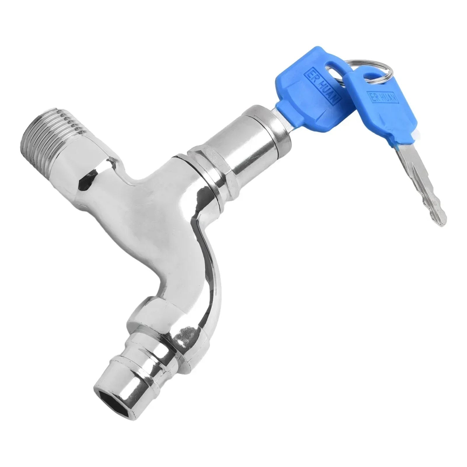 

~Anti-Theft Faucet ~Water Tap With Lock ~Key 1/2 Thread Alloy ~Sink Tap Household Outdoor ~Washing Machine Faucet Lockable