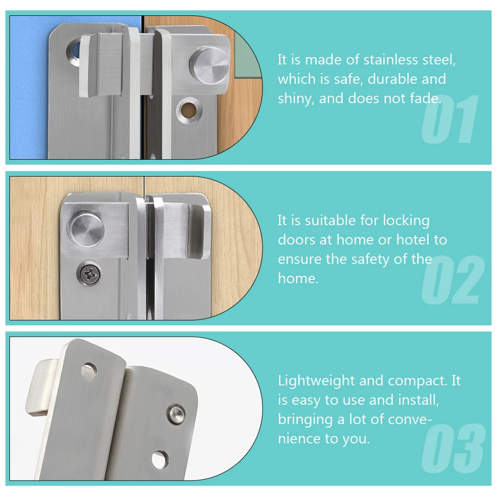 

Stainless Steel Sliding Barrel Bolt Door Latch Lock Durable Security for Bathroom Bedroom Cabinet Safety Locks