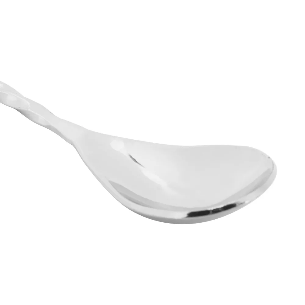 Rustless Steel Stirring Spoon Water Drop Spoon Head Polished Mixing Spoon Multi Color Threaded Handle Coffee Stirrer Spoon