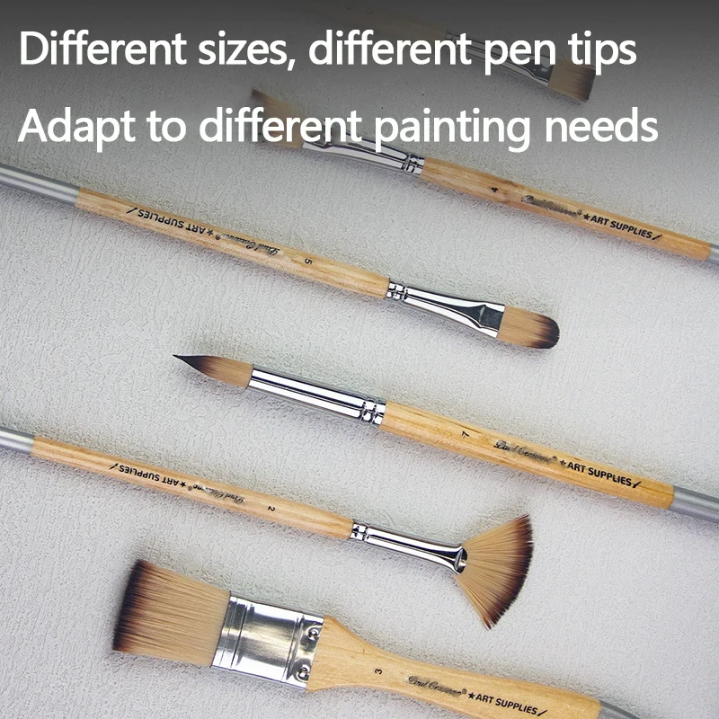 25 pieces of nylon brush, oil painting brush, wooden acrylic brush set, mixed brush tip, portable brush with good adsorption