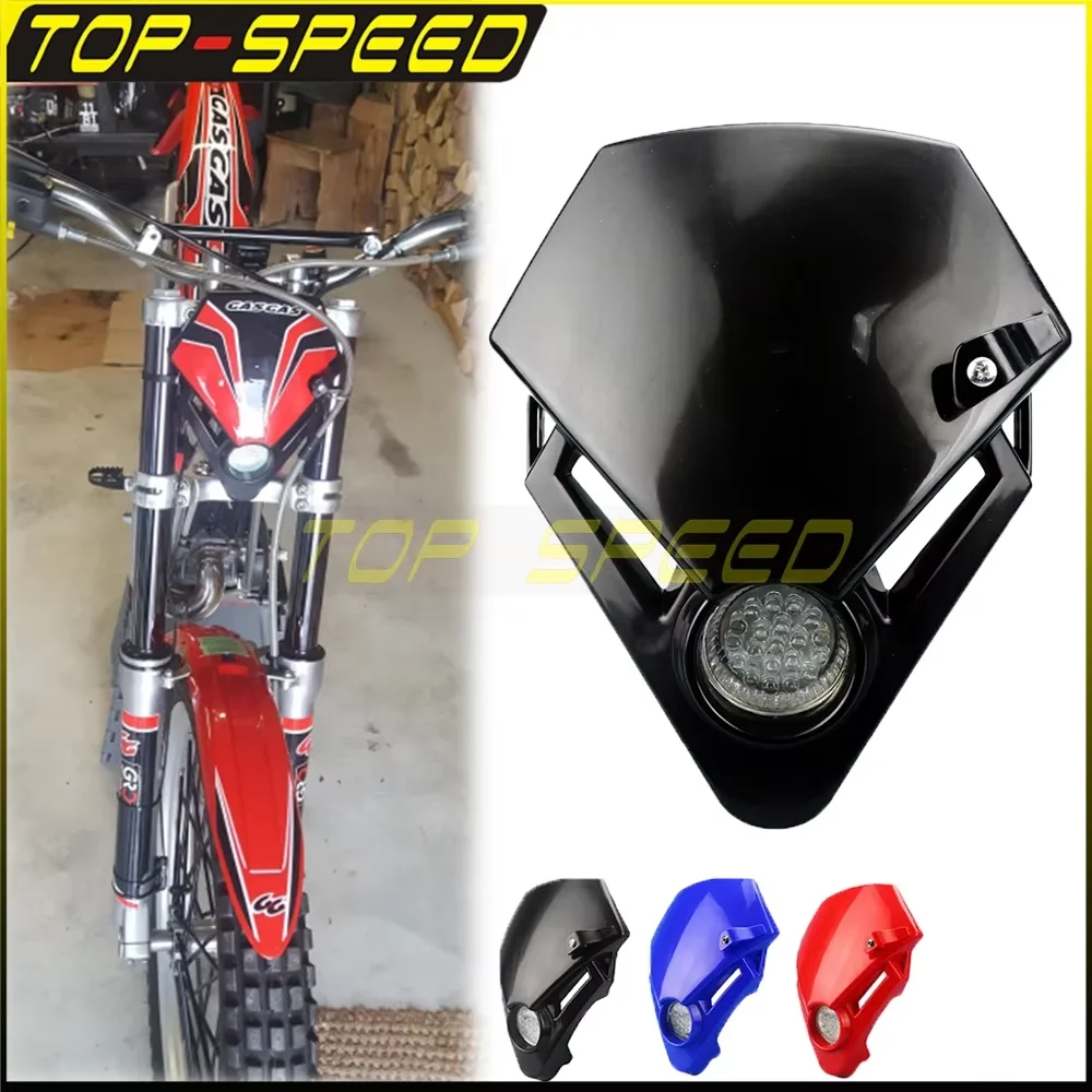 Faro LED deportivo Dual para motocicleta, luz de cabeza negra para Gas TXT Pro EC EXC 280, 125, 250, 300, Kawasaki, Yamaha GSX, ZXR, CBR, CBF