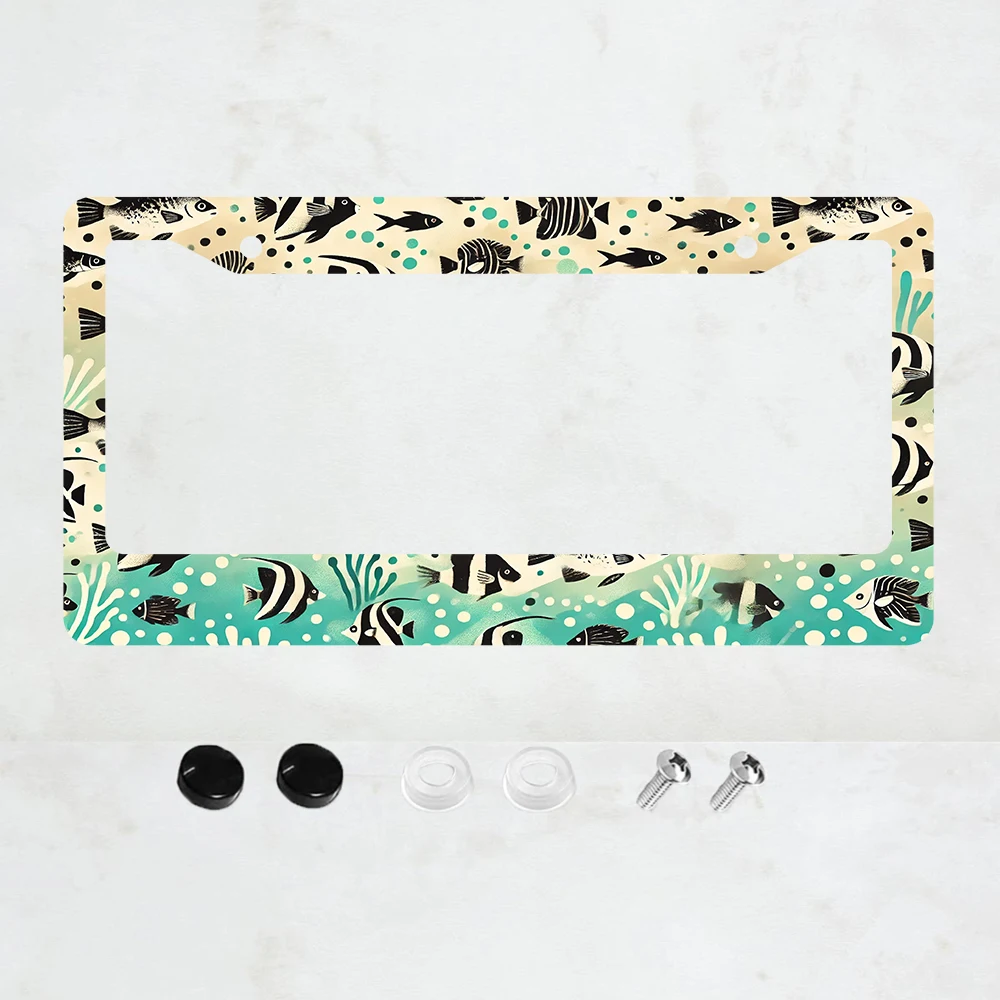 

1 шт. рамка для номерного знака автомобиля, дизайн «черно-белая рыба», металлическая декорация для автомобиля, рамка для номерного знака, автомобильные аксессуары