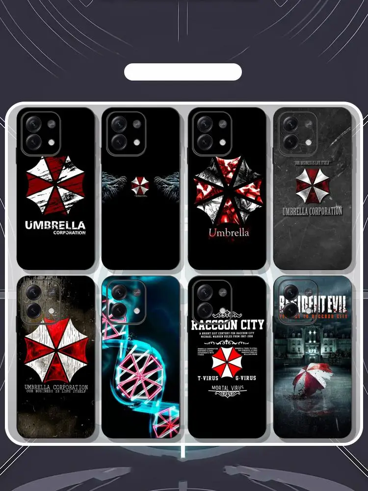 Classic Evil Umbrella Hot  pattern Phone Case For Redmi Note 14 13 12 11 Pro Plus S 5G 14C A3 Soft Black Phone Cover
