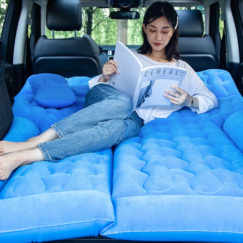 

Rear Row Inflatable Bed In Car, Portable Dual-purpose Sedan, In Car Mattress, Flocked Multifunctional Inflatable Mattress