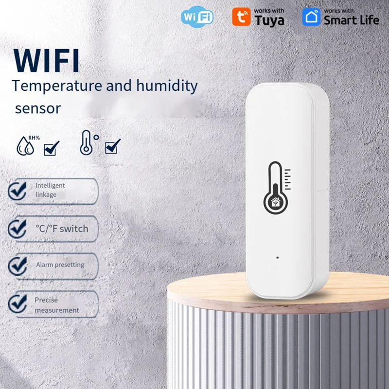 Tuya Wifi Temperature And Humidity Sensor Indoor Humidity Sensor APP Monitoring For Alexa Google Home Assistant