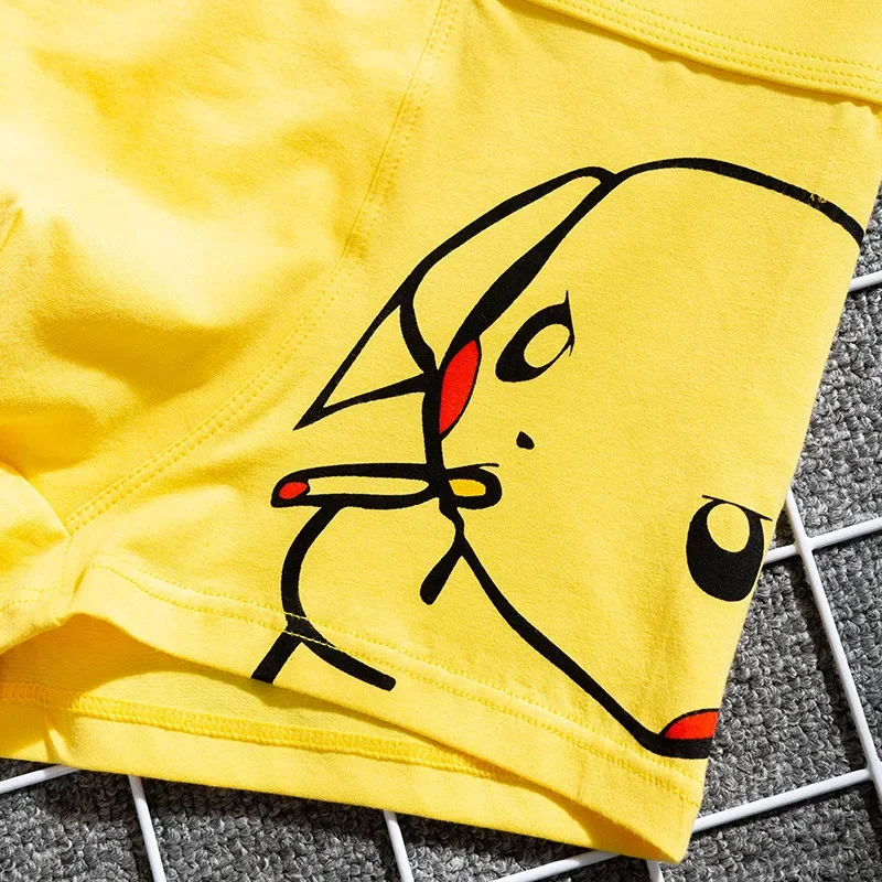 Pikachu Men Underwear Panties Boys Summer Breathable Cartoon Panties Male Cotton Underpants