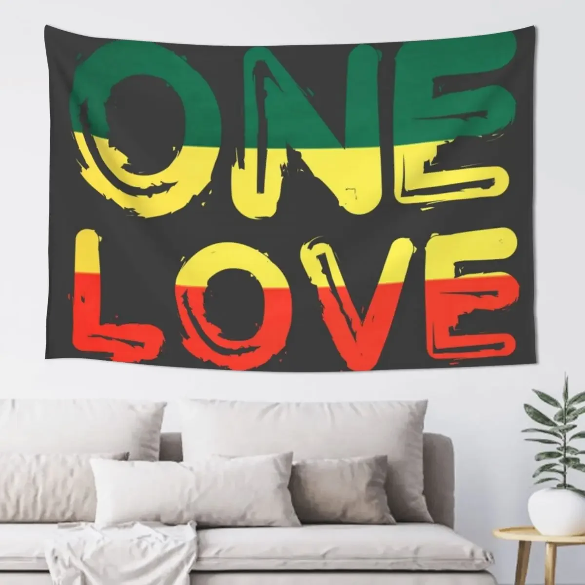 One Love Reggae Peace Weed Rasta Chill Stoner Quote Tapestry Hanging Wall Bedrooms Decor Tapestry