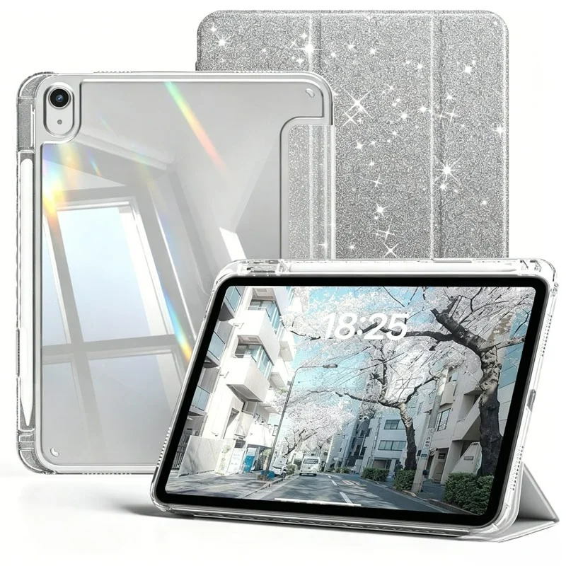 Greliana Custodia Smart Scintillante con Porta Penna per Redmi Pad 2 Pro 12.1 SE 11, Compatibile con Xiaomi Mi Pad 6 Pro 11, 7, 8 Pro 11.2