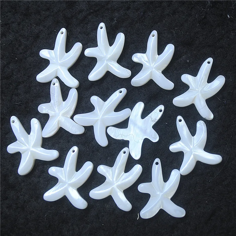 

10PCS Natural Shell Pendants Starfish White Colors 211X5MM FOR DIY Jewelry Finding Special Crafts Making Parts
