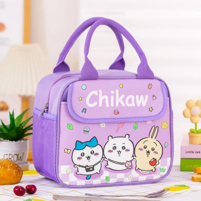 New Anime Girl Hachiware Cartoon Student Insulation Lunch Bag Handbag Cute High Capacity Lunch Bag Waterproof Bento Meal Bag