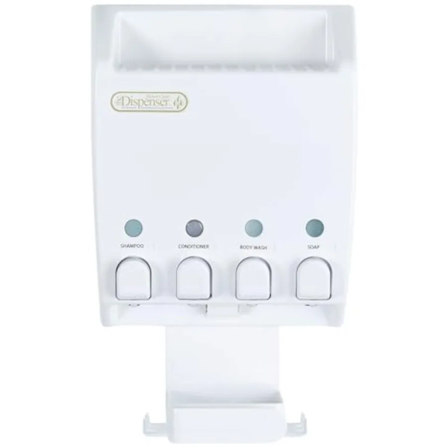

Ulti-Mate Shower Dispenser Caddy 4, Wall Mount Shower Soap Dispenser for Bathroom, Shelf, Built-in Hooks and Soap Dish, No Dril