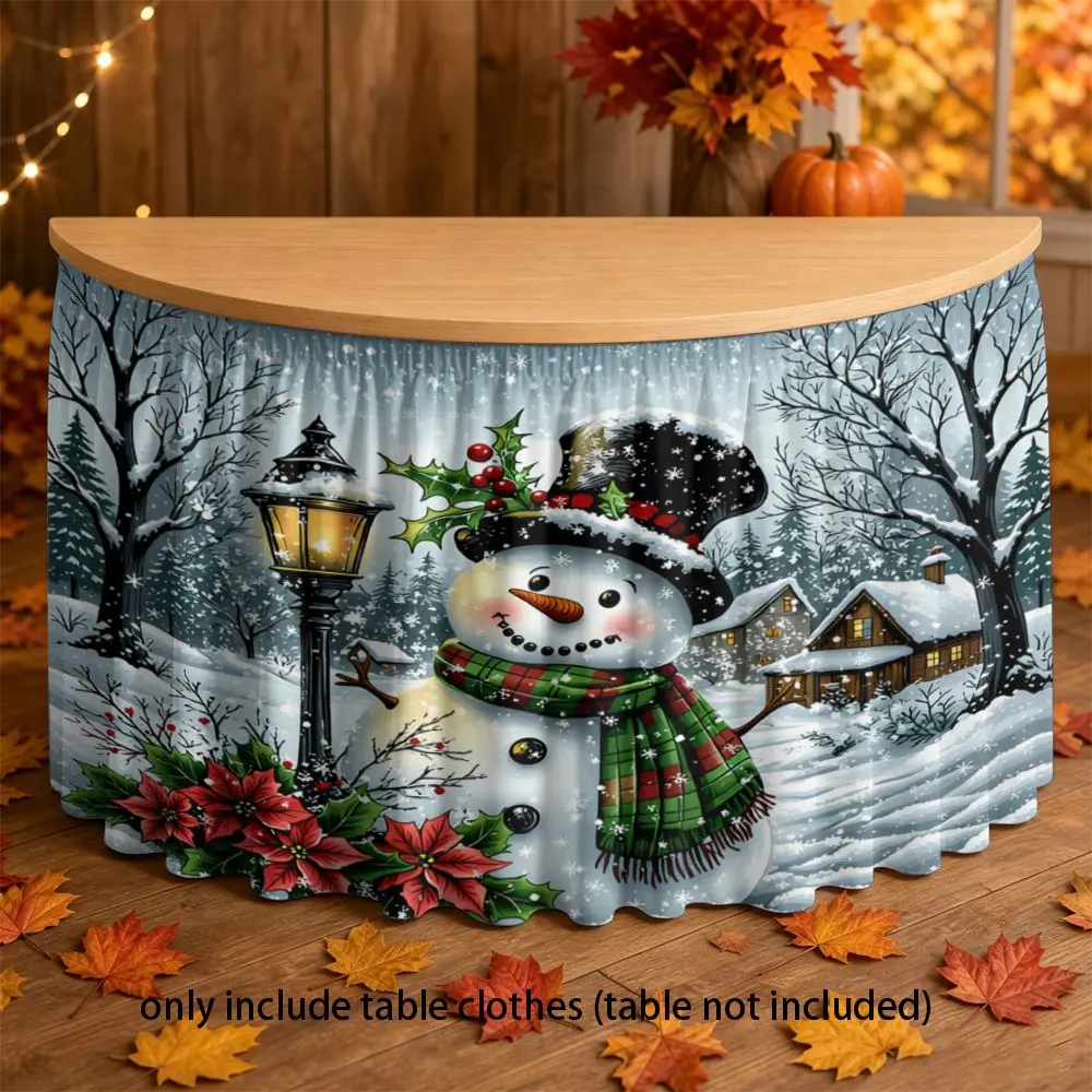 Desk cover, snowman pattern, home decoration, party tablecloth, classroom and activity table apron, Halloween tablecloth