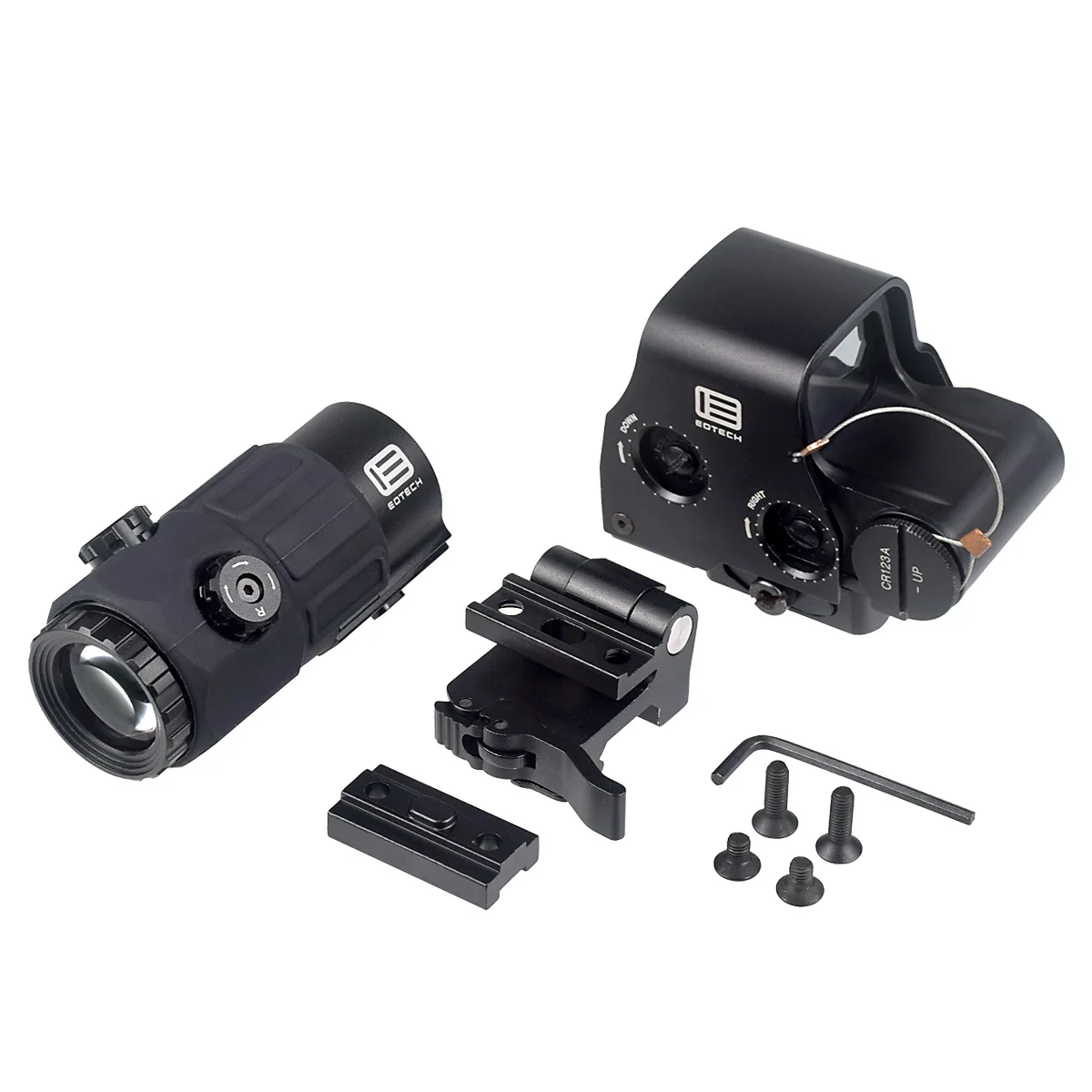 4PCS Combos EXPS3 EOTECH 558 Red Dot Sight with G45 5X Magnifier UNITY 2.26 Fast Riser FTC Mount Original Marking Accessories view 6