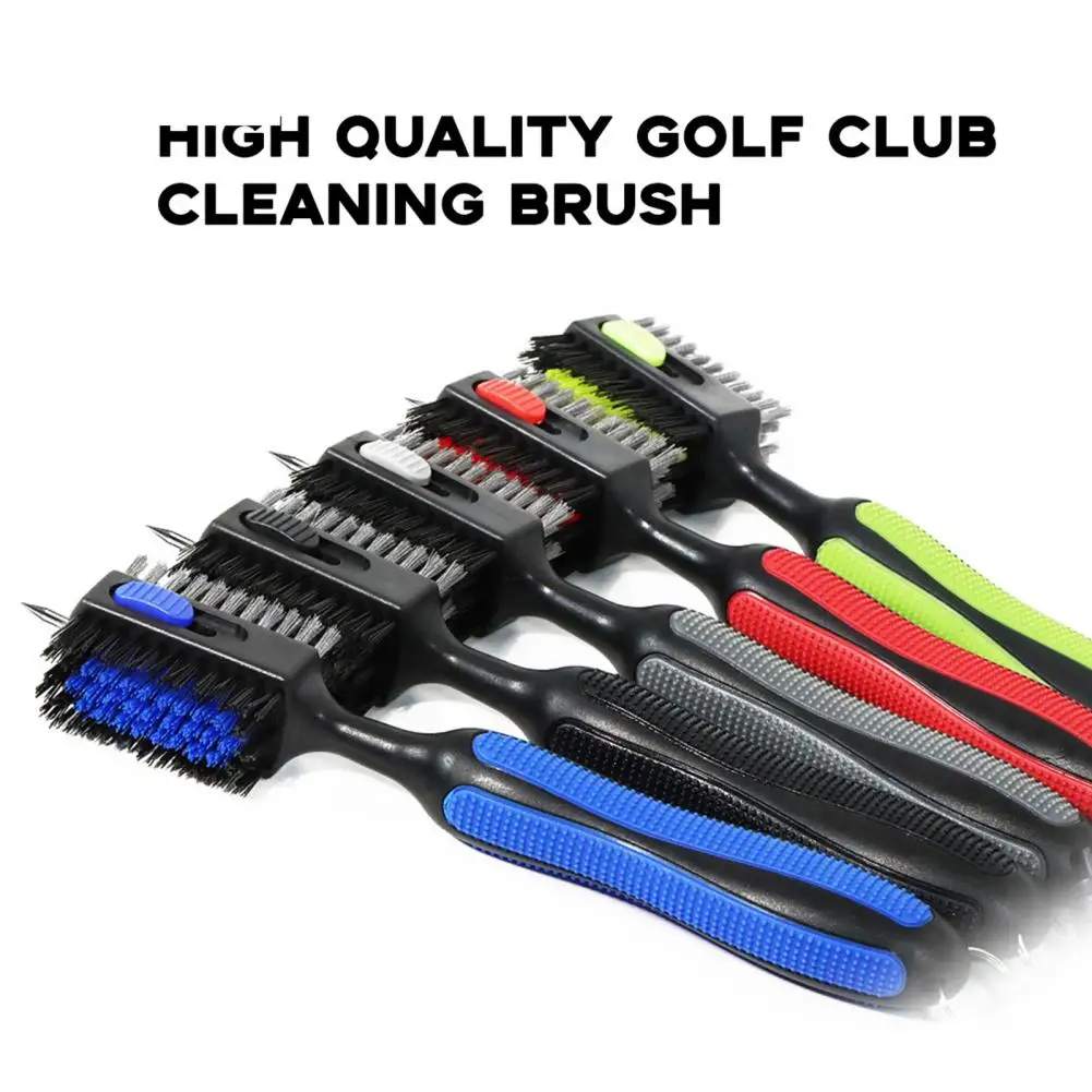 Texture Grip Golf Brush Lightweight Golf Club Brush with Retractable Zip-line Carabiner Essential for Men for Outdoor for Men