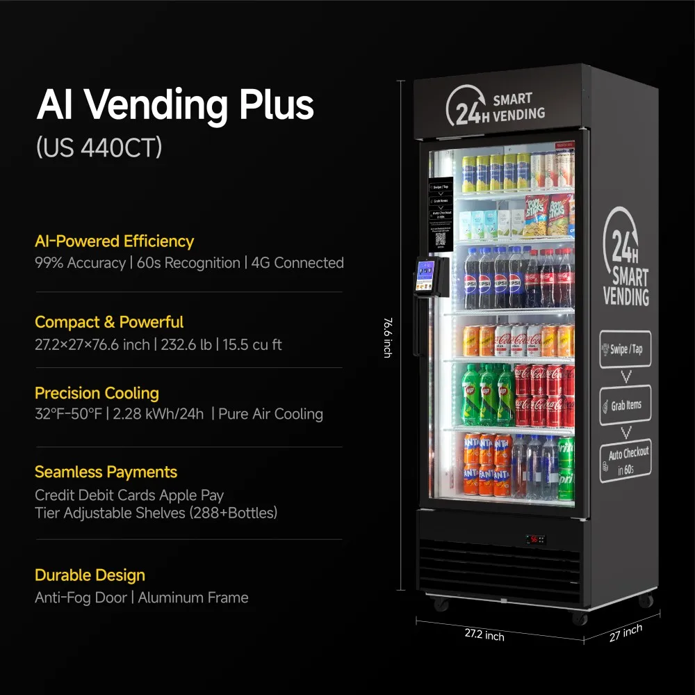 آلة بيع الطعام الذكية AI لمكتب فندق الصالة الرياضية موزع المشروبات الخفيفة الأوتوماتيكي مع الذكاء الاصطناعي (440) #2