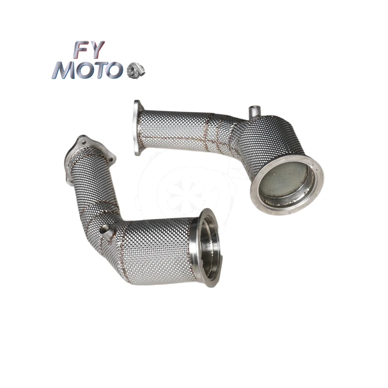 

Exhaust Downpipe for AU DI RS4 B9 RS5 F5 2.9T 18-19 LHD Catted with Heat Shield Without OPF